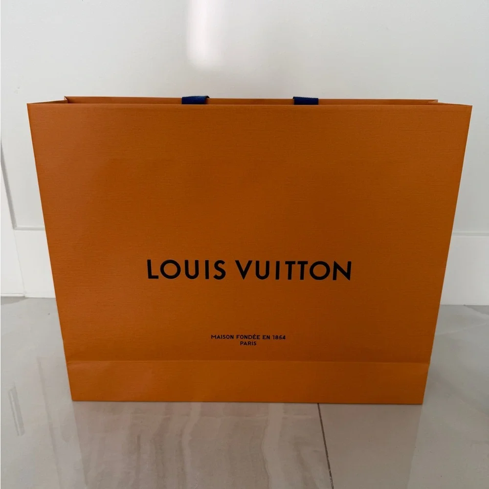 Louis Vuitton New “Button” Close Box w Tissue Ribbon Receipt Holder Shopping Bag - Picture 4 of 16